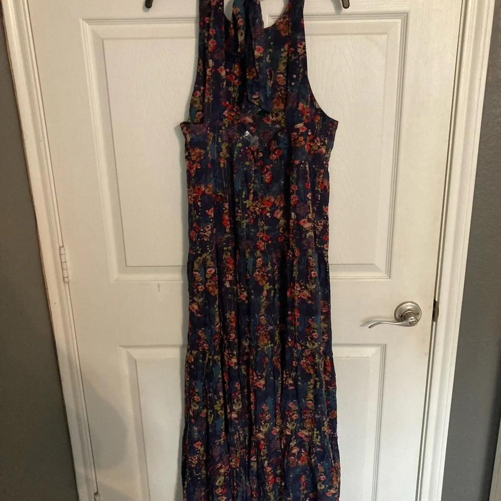 NATURAL LIFE Navy Floral Halter Maxi Dress - Picture 5 of 5